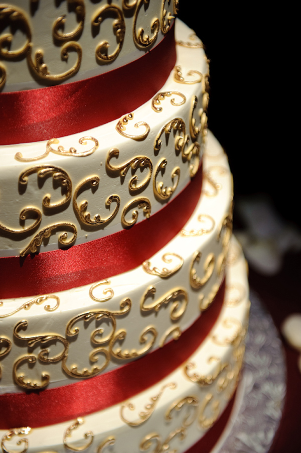 Red And Gold Wedding Cakes